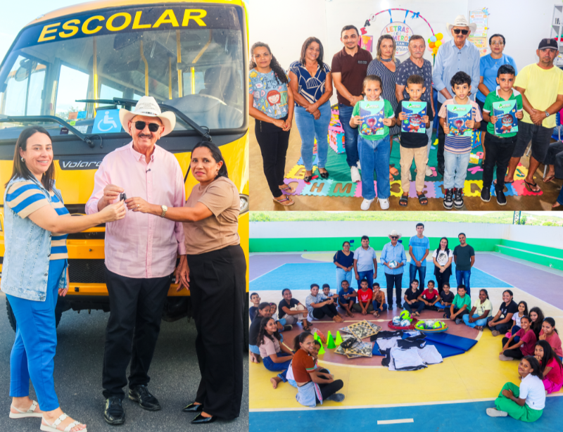 Prefeitura de Boa Ventura entrega novo �nibus escolar, livros did�ticos e kits esportivos para a rede municipal